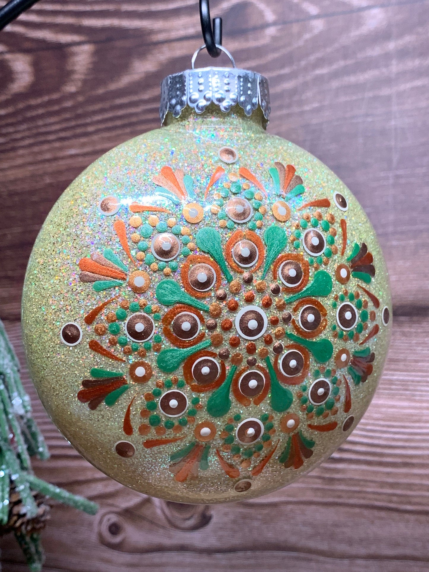 #32 Glittered Dot Art Ornament