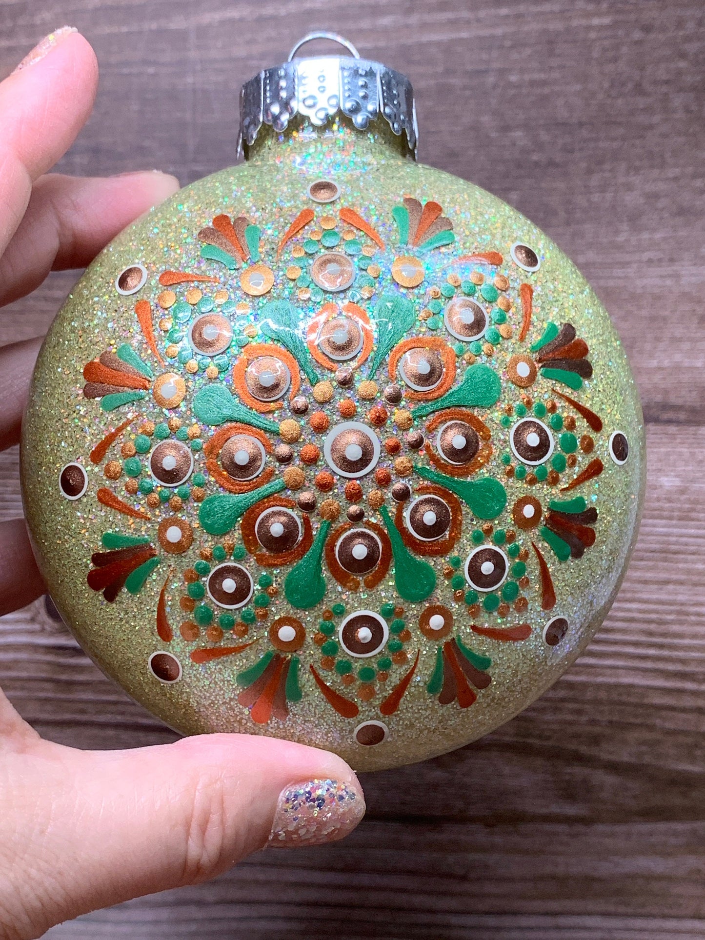 #32 Glittered Dot Art Ornament