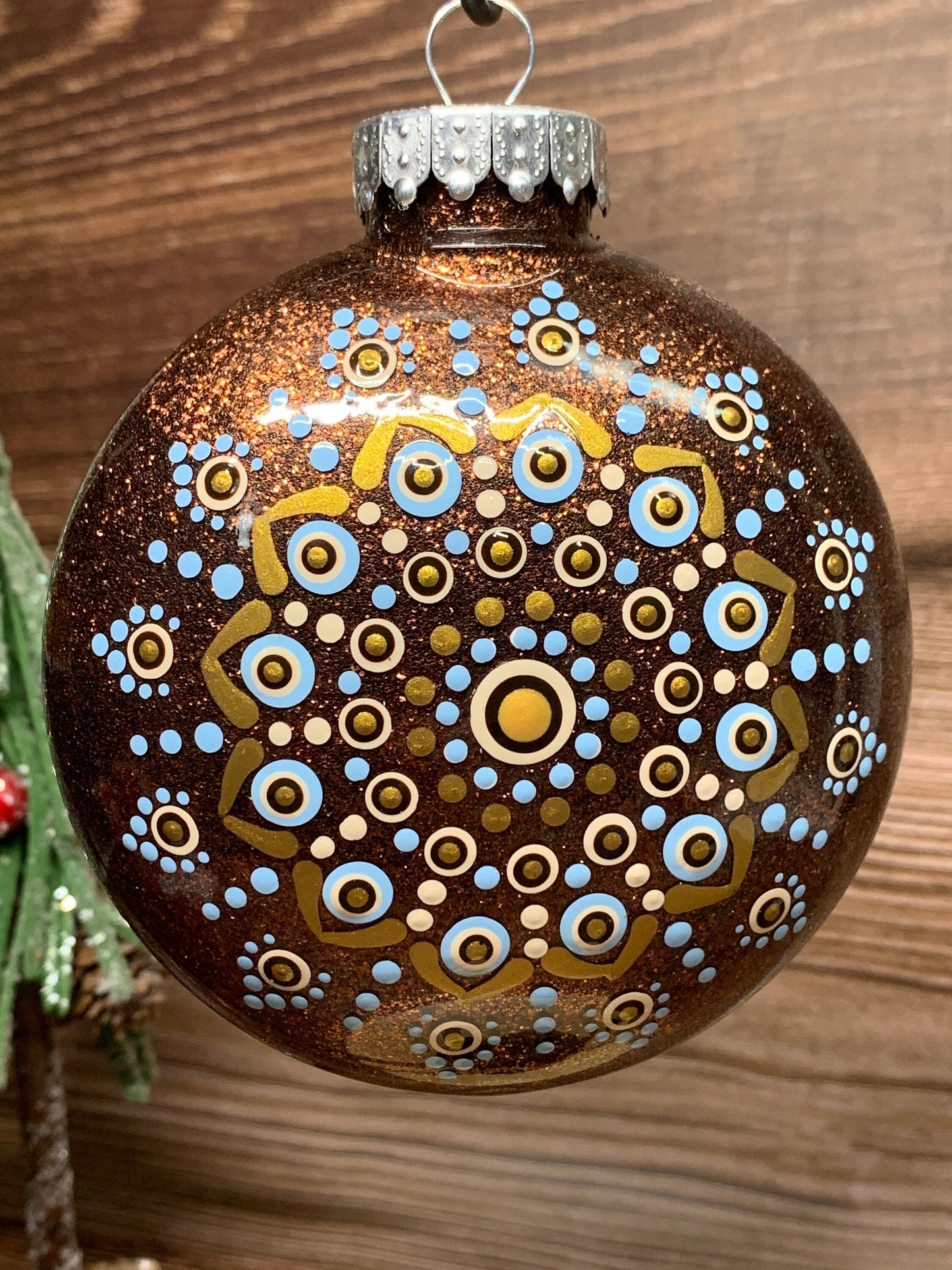 #35 Glittered Dot Art Ornament