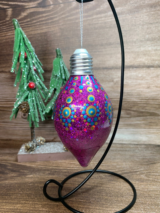 #47 Glittered Dot Art Ornament