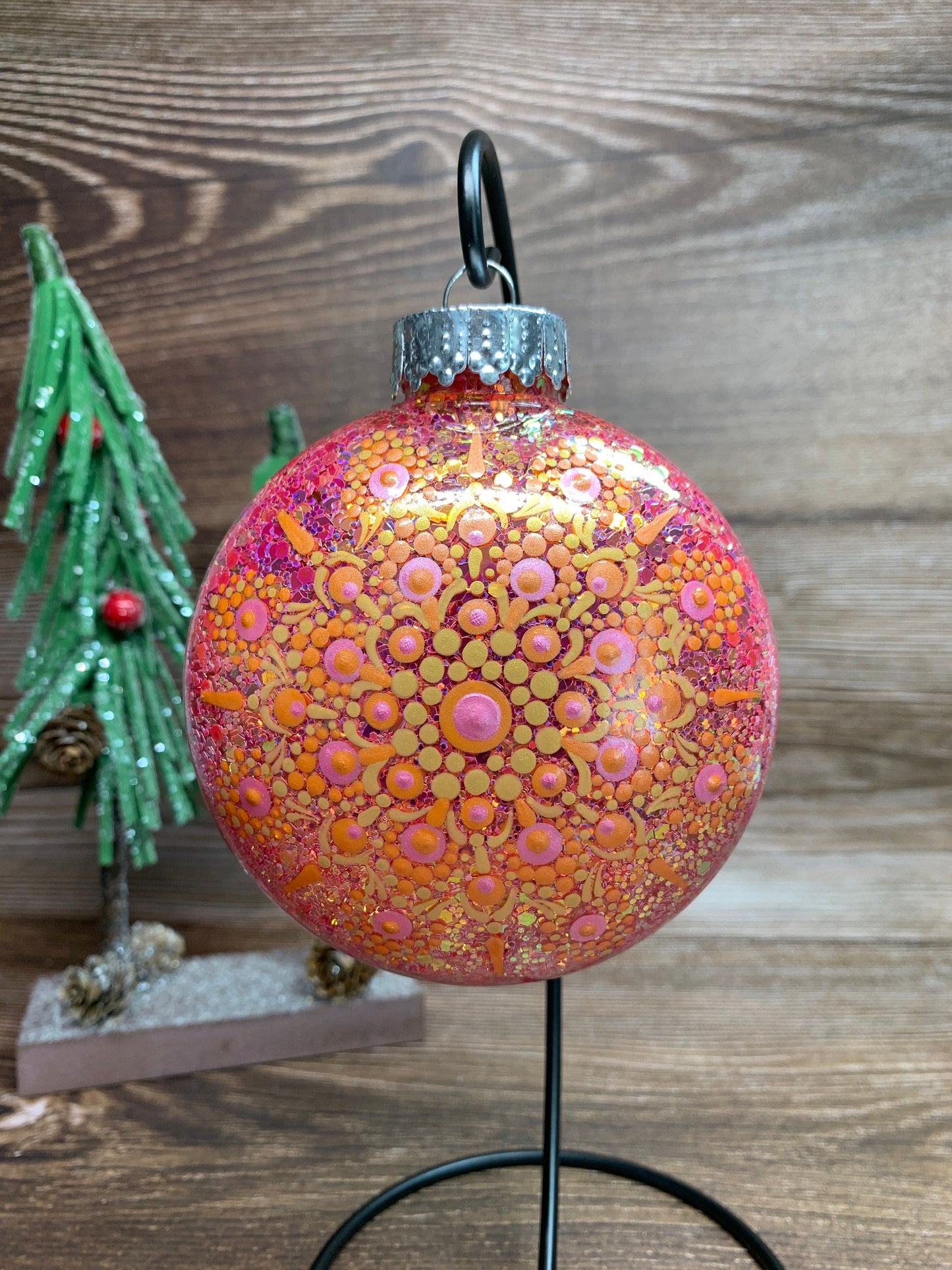 #53 Glittered Dot Art Ornament