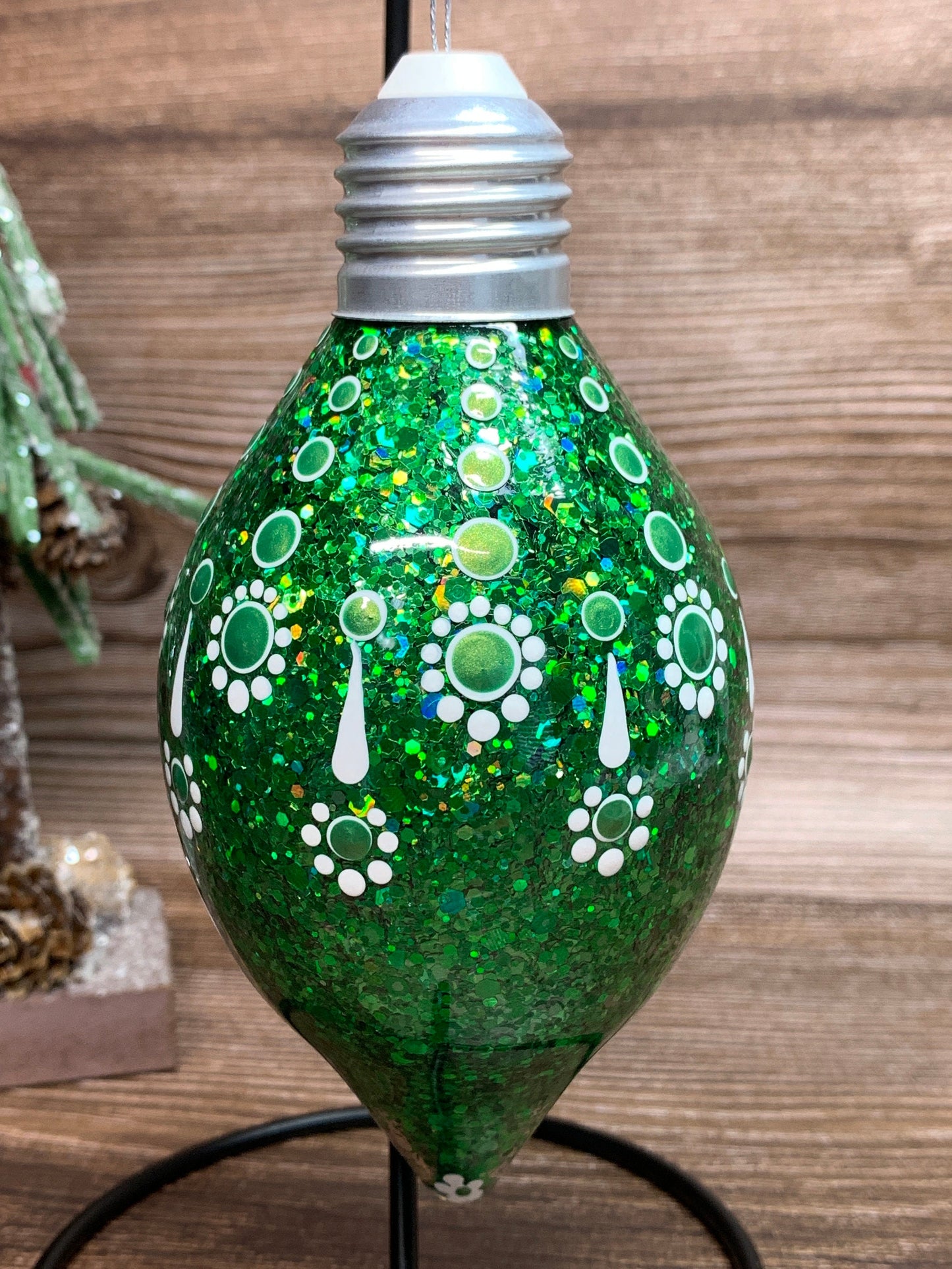 #61 Glittered Dot Art Ornament