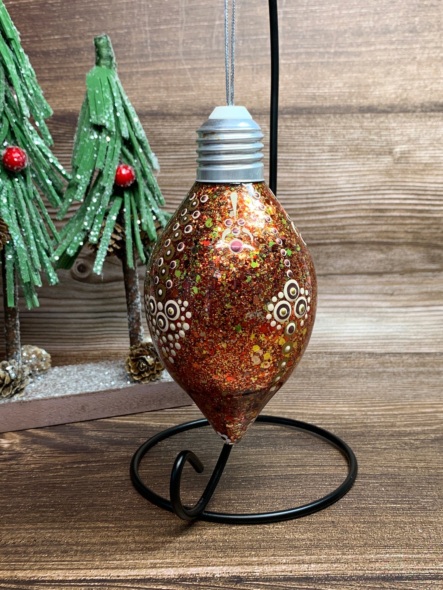 #65 Glittered Dot Art Ornament