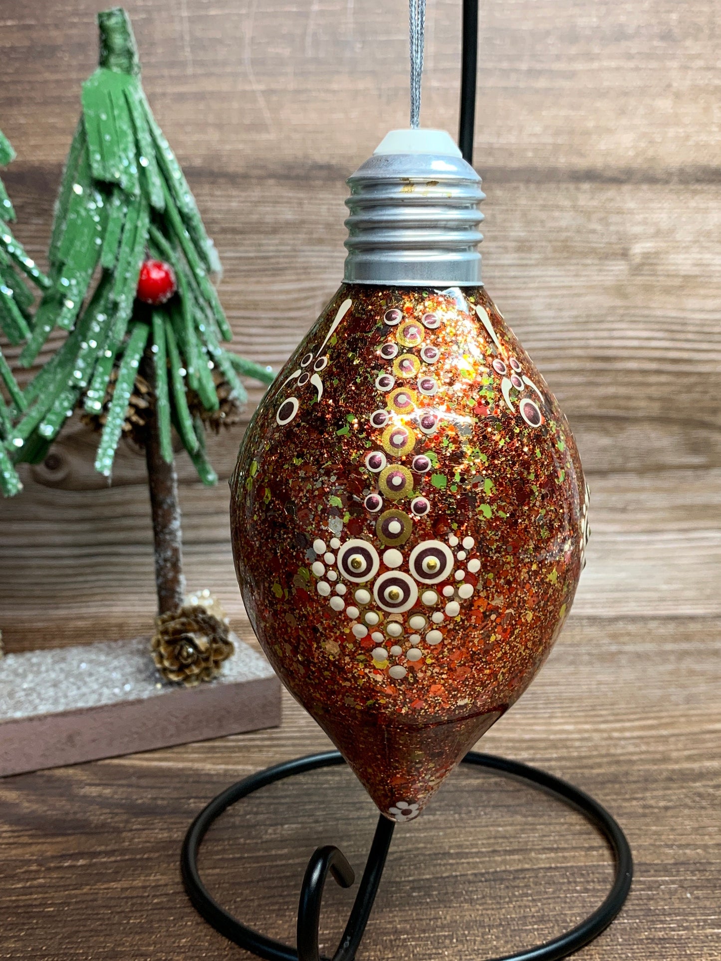 #65 Glittered Dot Art Ornament