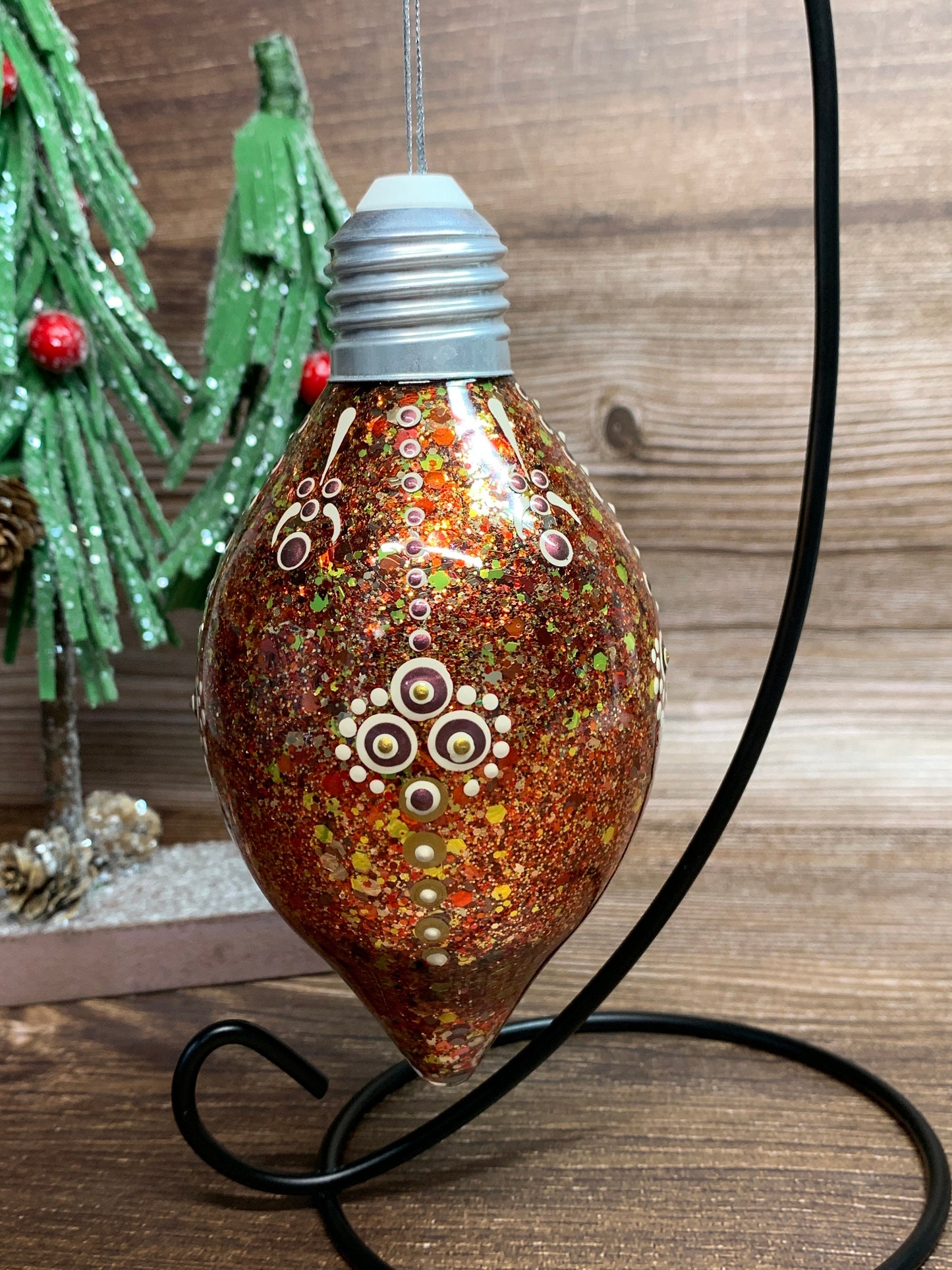 #65 Glittered Dot Art Ornament
