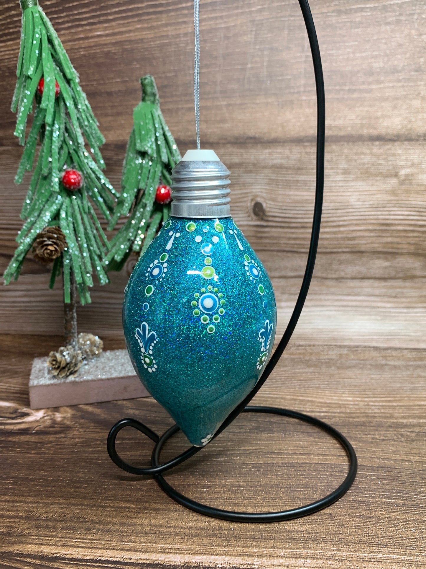 #71 Glittered Dot Art Ornament