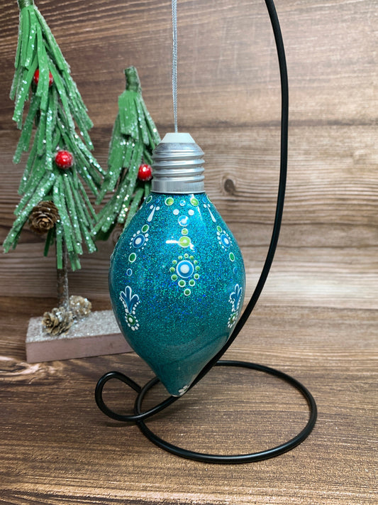 #71 Glittered Dot Art Ornament