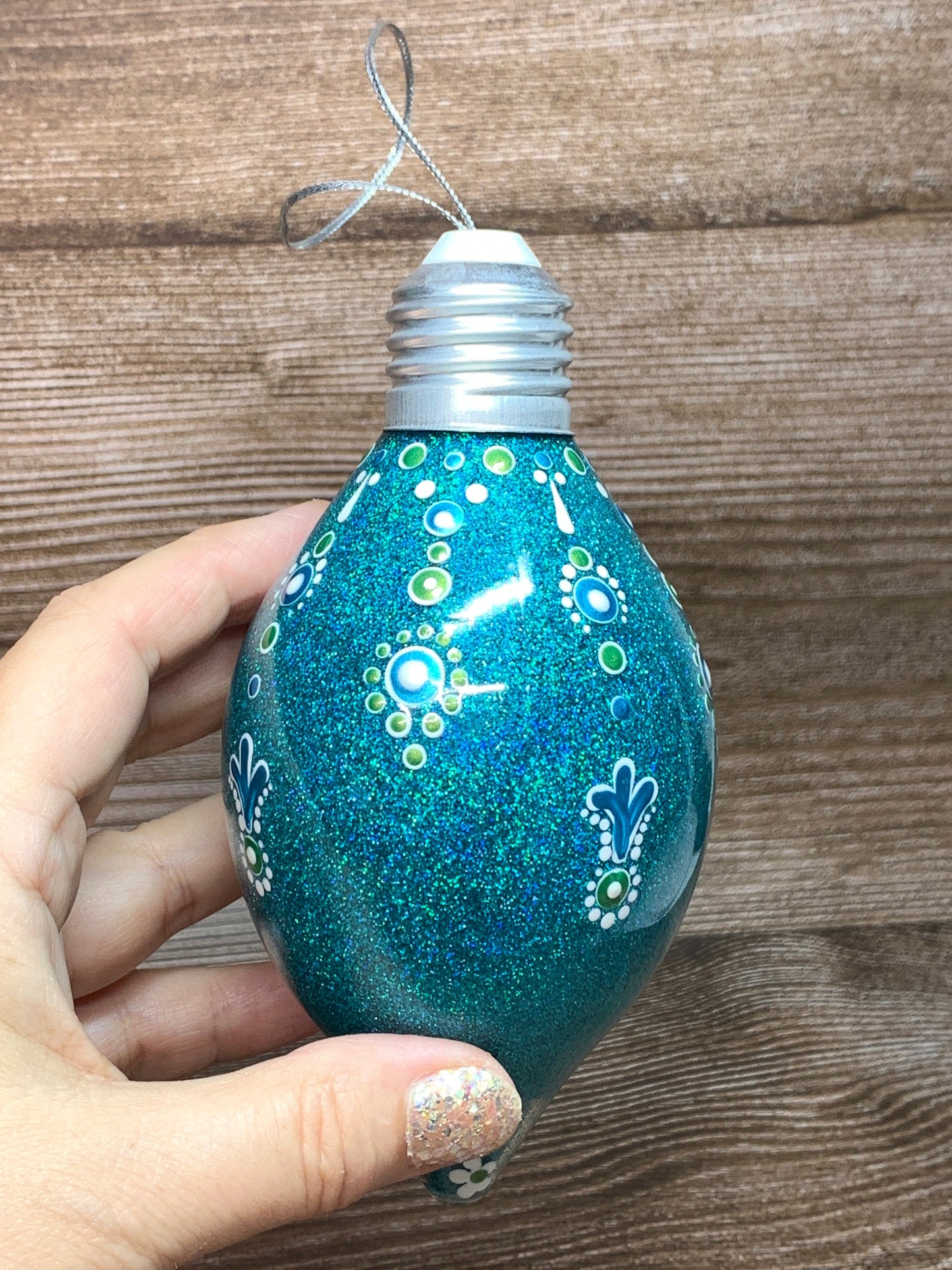 #71 Glittered Dot Art Ornament