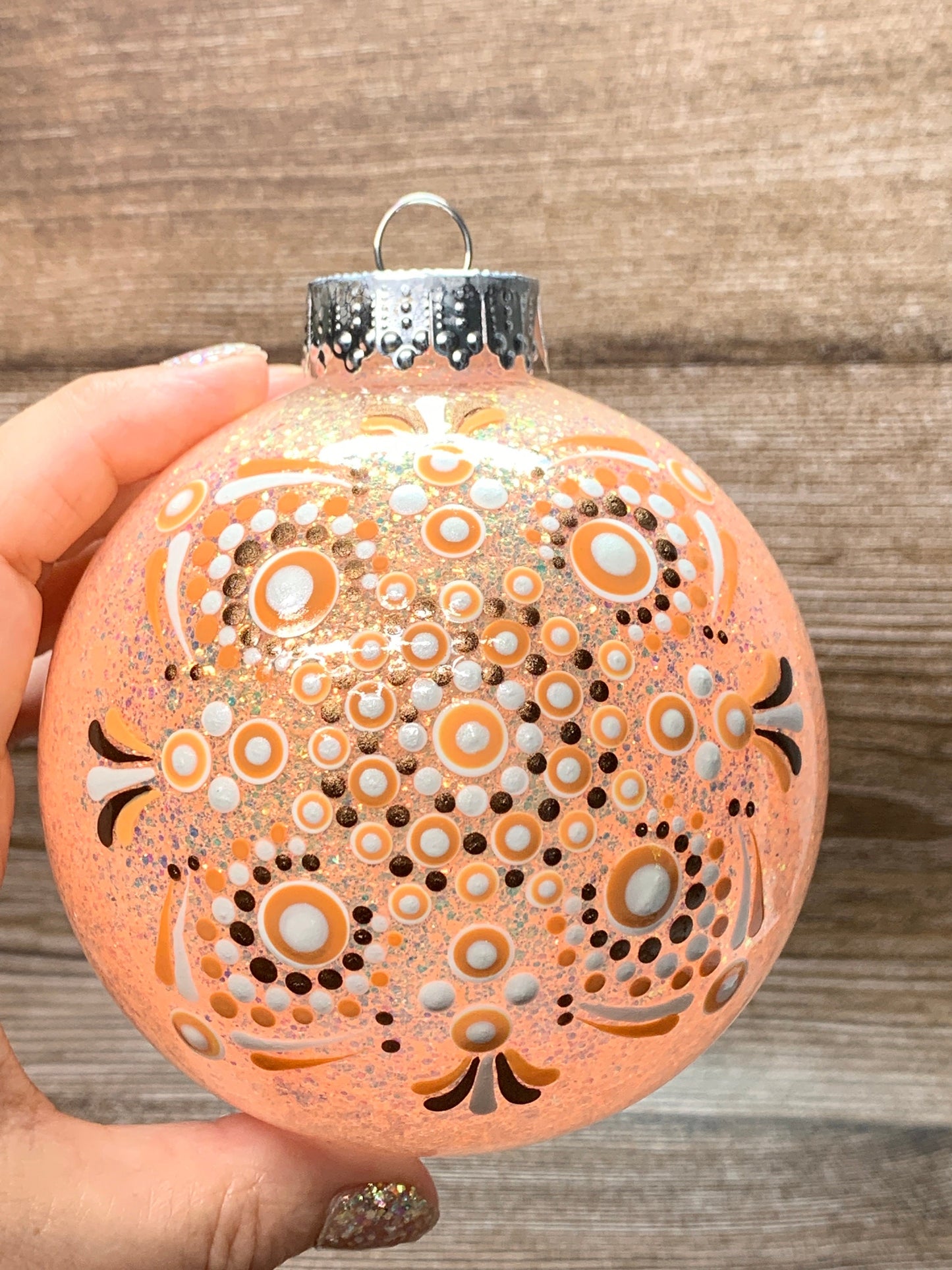 #70 Glittered Dot Art Ornament