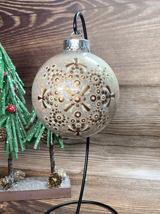 #78 Glittered Dot Art Ornament