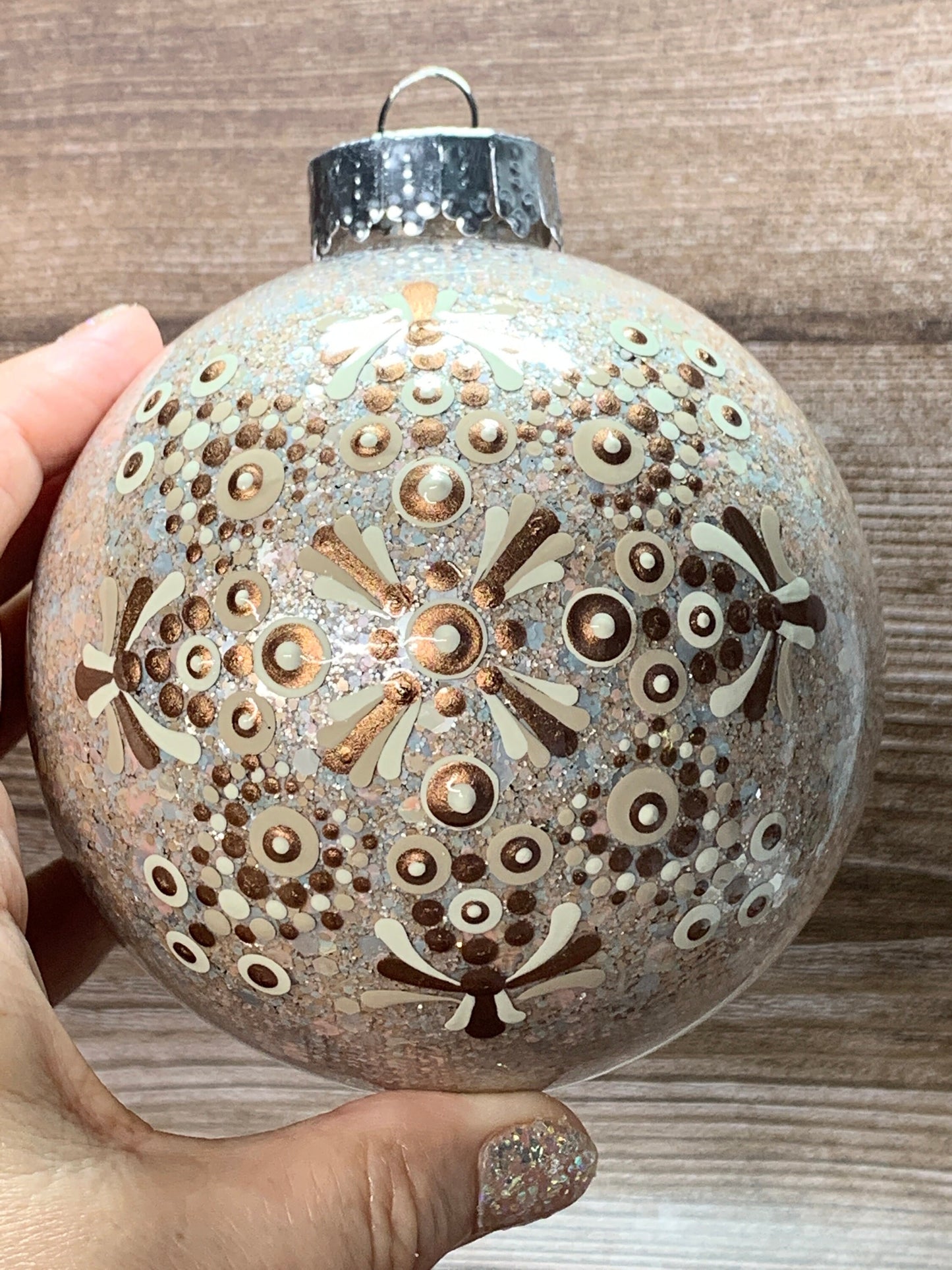 #78 Glittered Dot Art Ornament