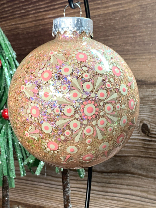 #80 Glittered Dot Art Ornament