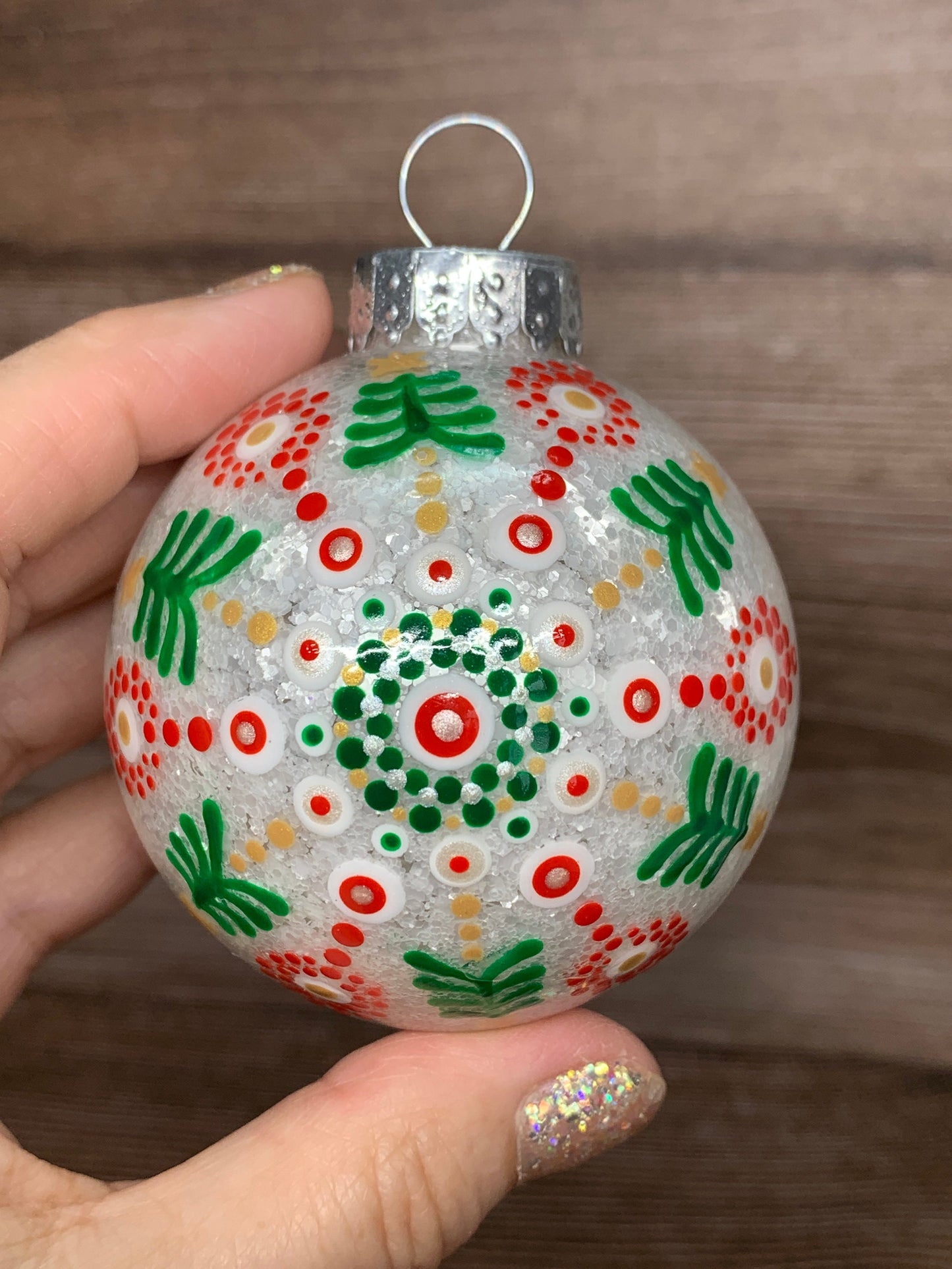 #12 Glittered Dot Art Ornament