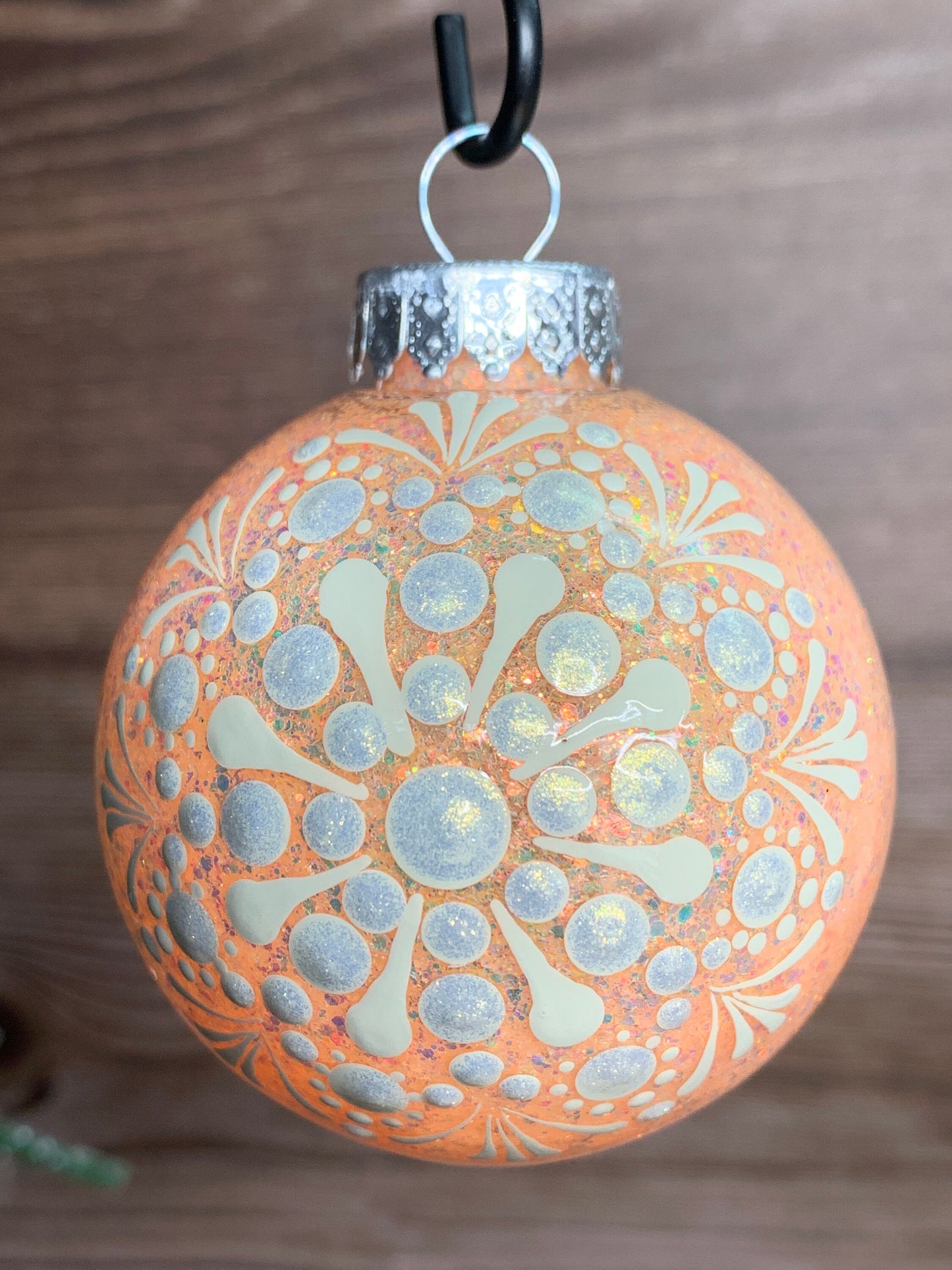 #13 Glittered Dot Art Ornament