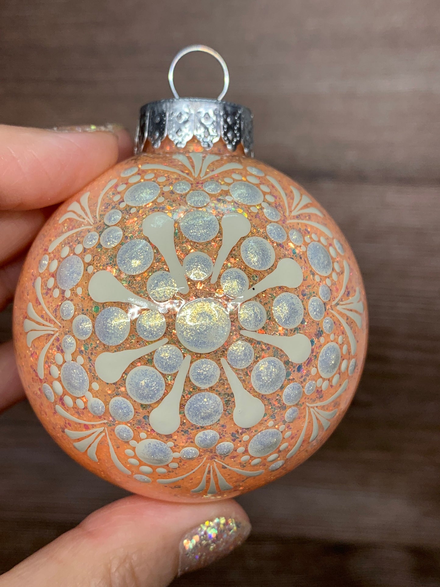 #13 Glittered Dot Art Ornament