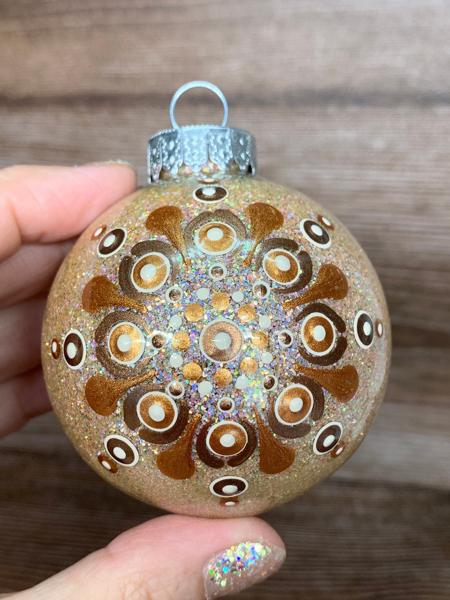 #17 Glittered Dot Art Ornament