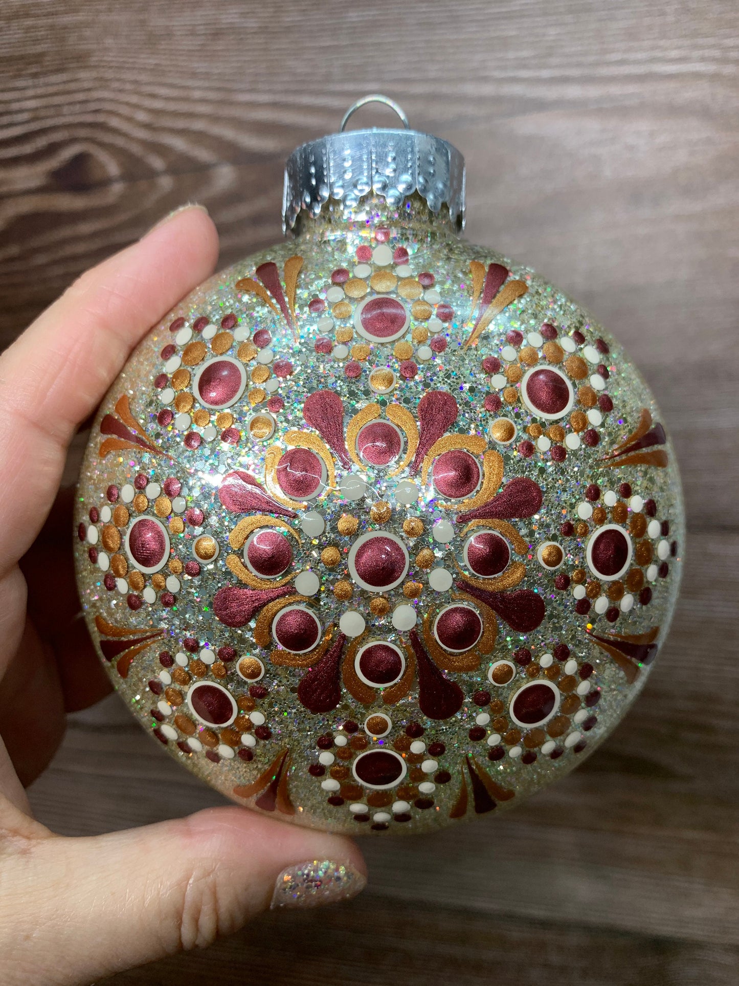 #14 Glittered Dot Art Ornament