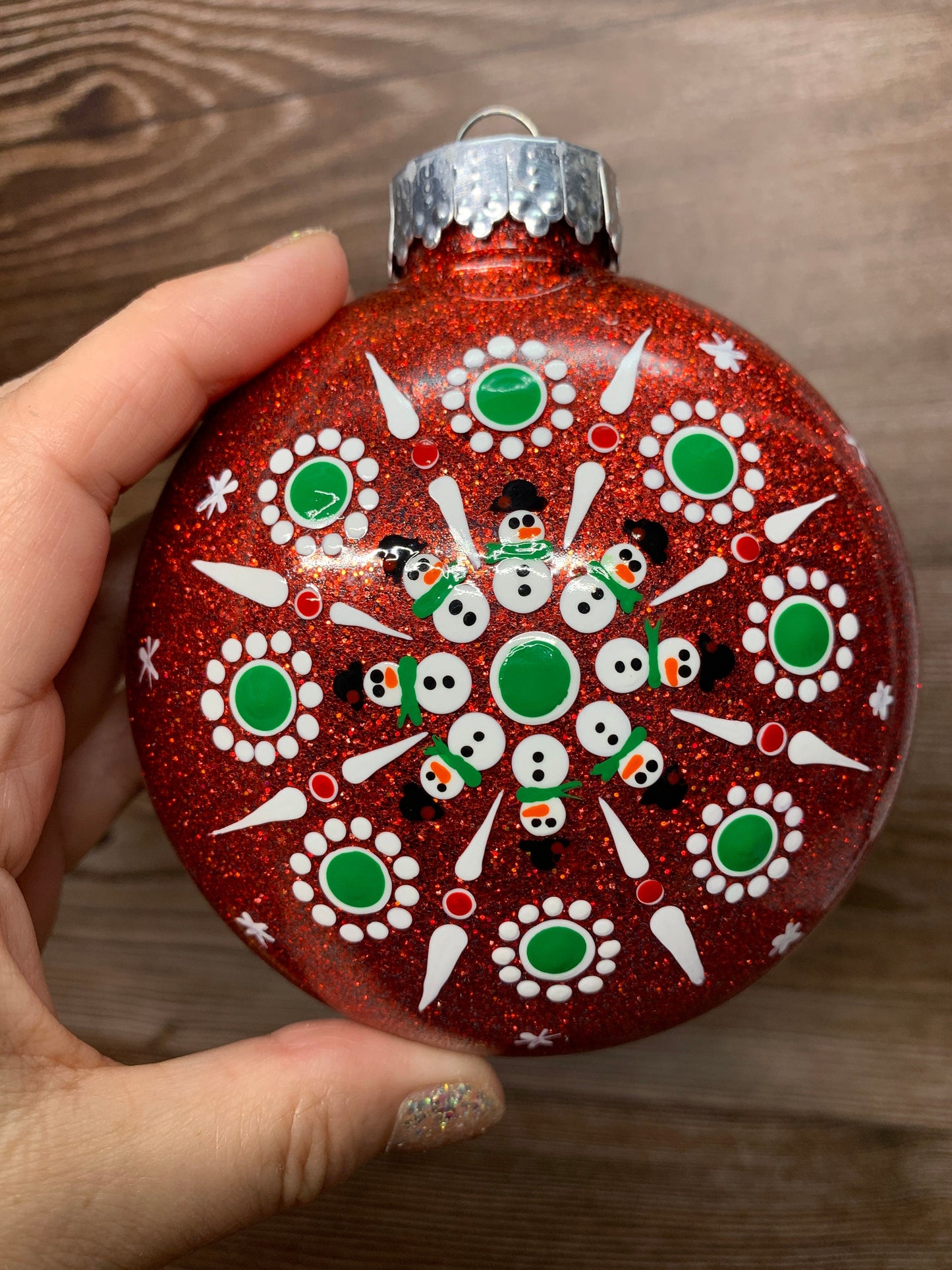 #16 Glittered Dot Art Ornament