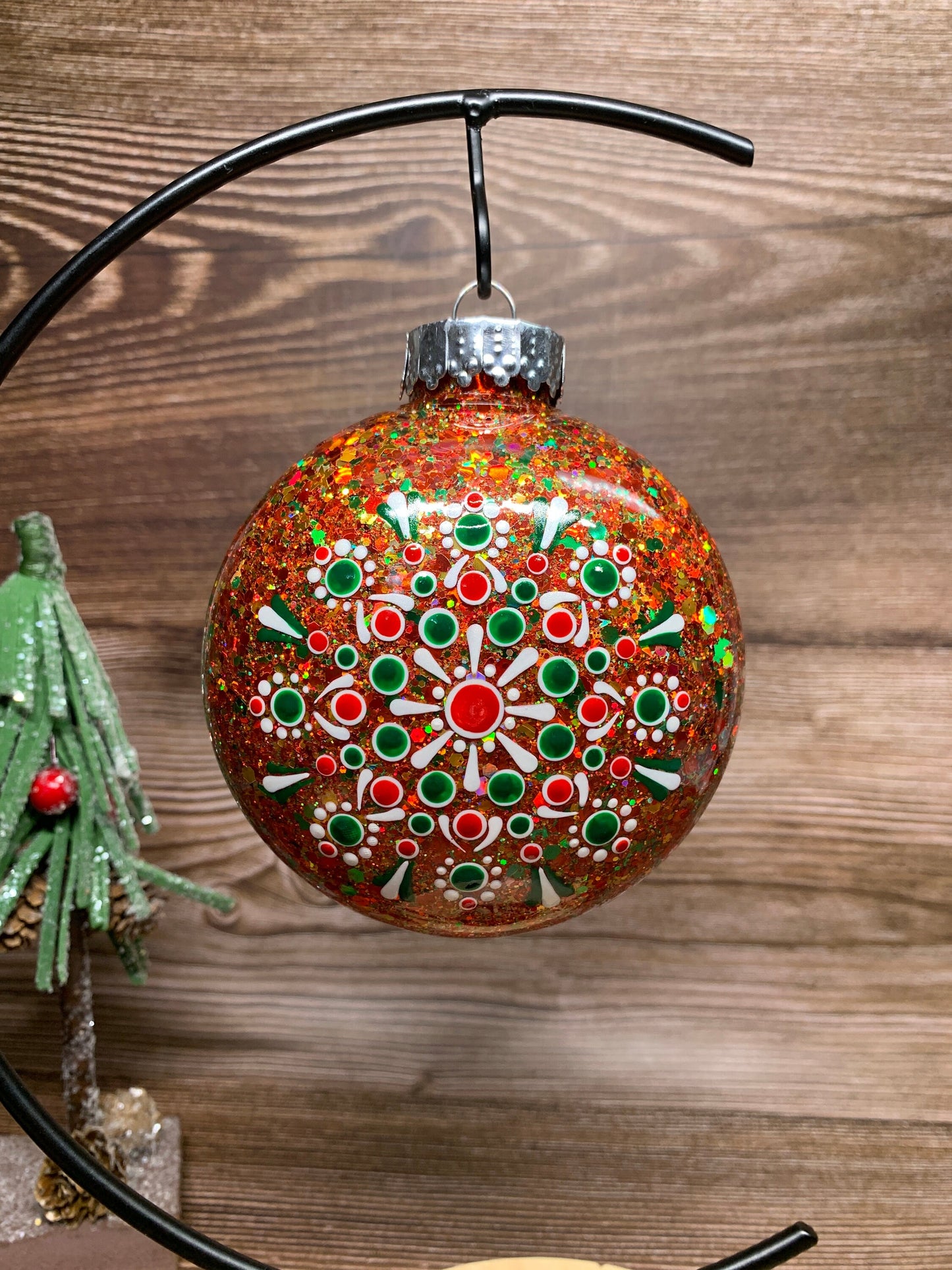 #31 Glittered Dot Art Ornament