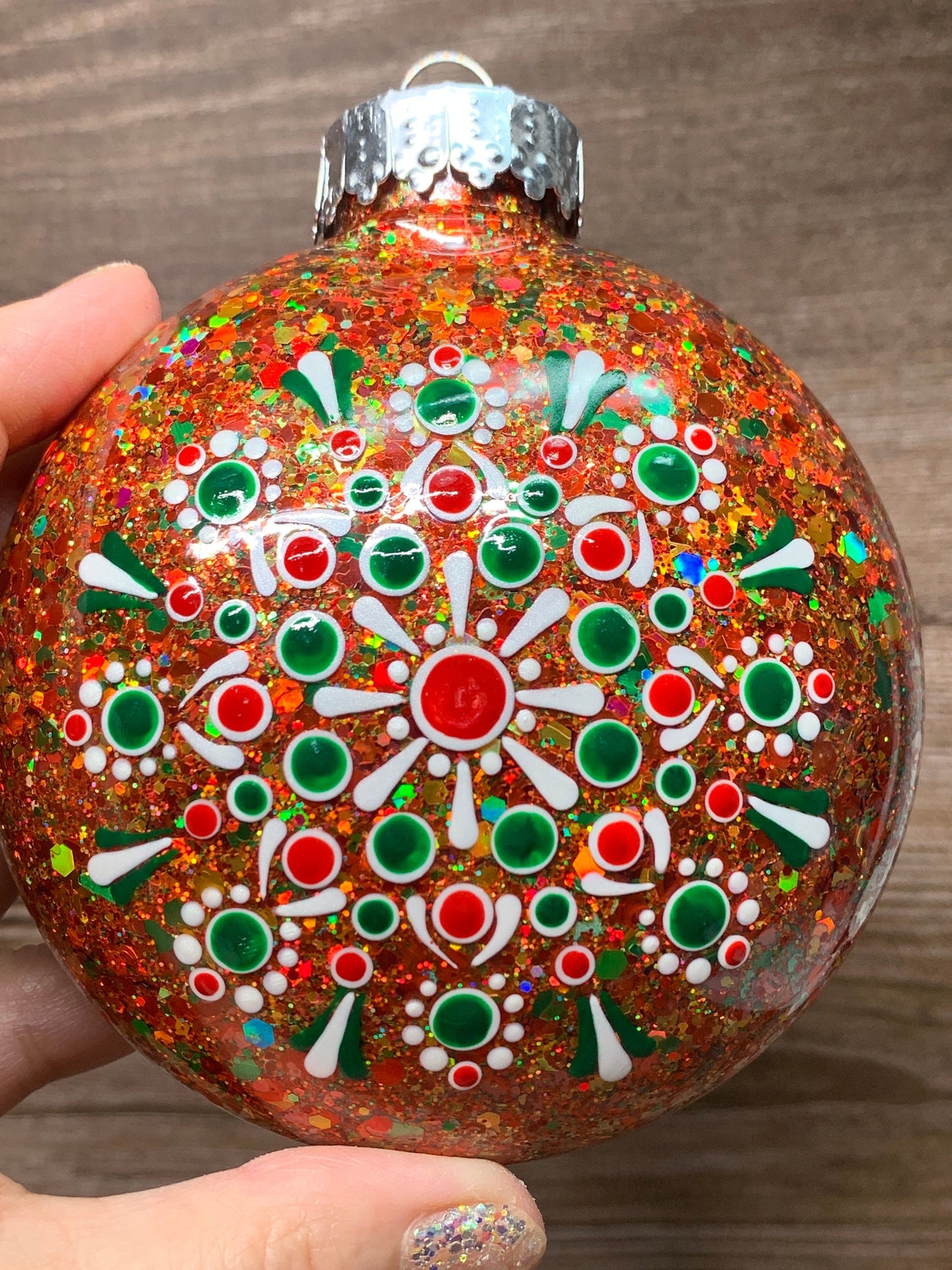 #31 Glittered Dot Art Ornament
