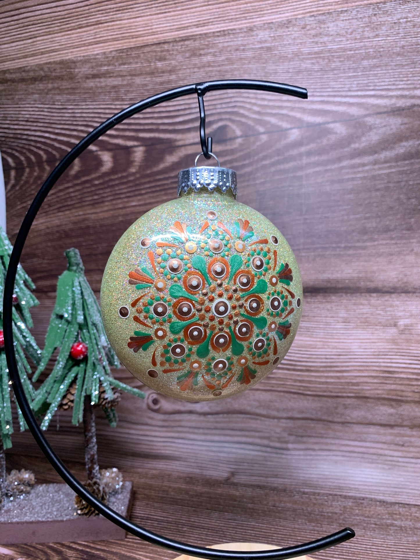 #32 Glittered Dot Art Ornament
