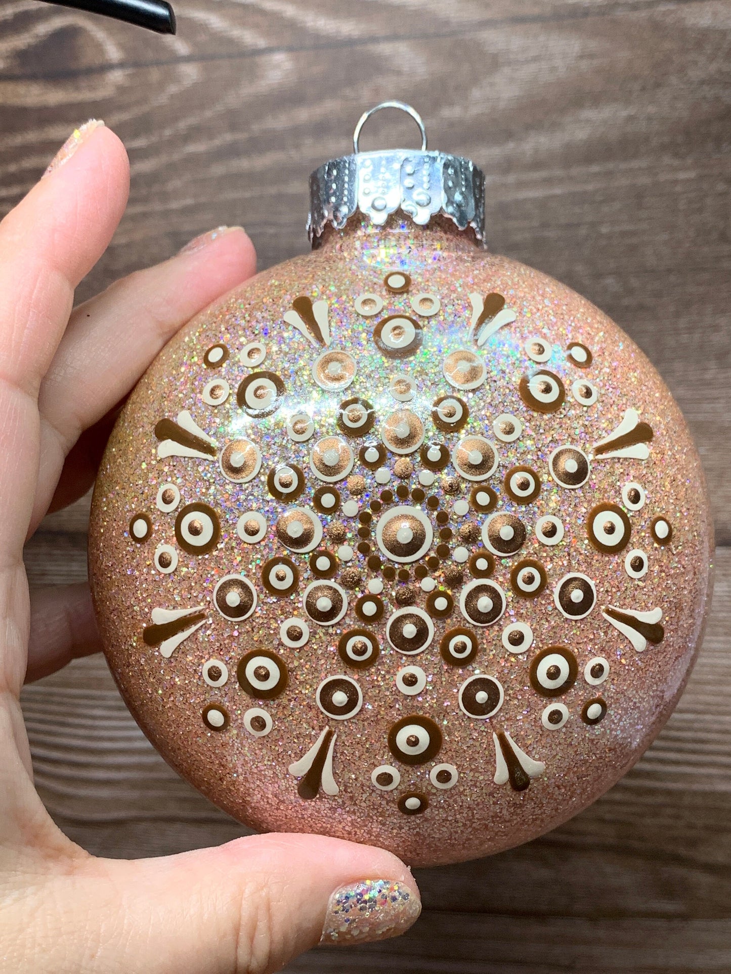 #36 Glittered Dot Art Ornament