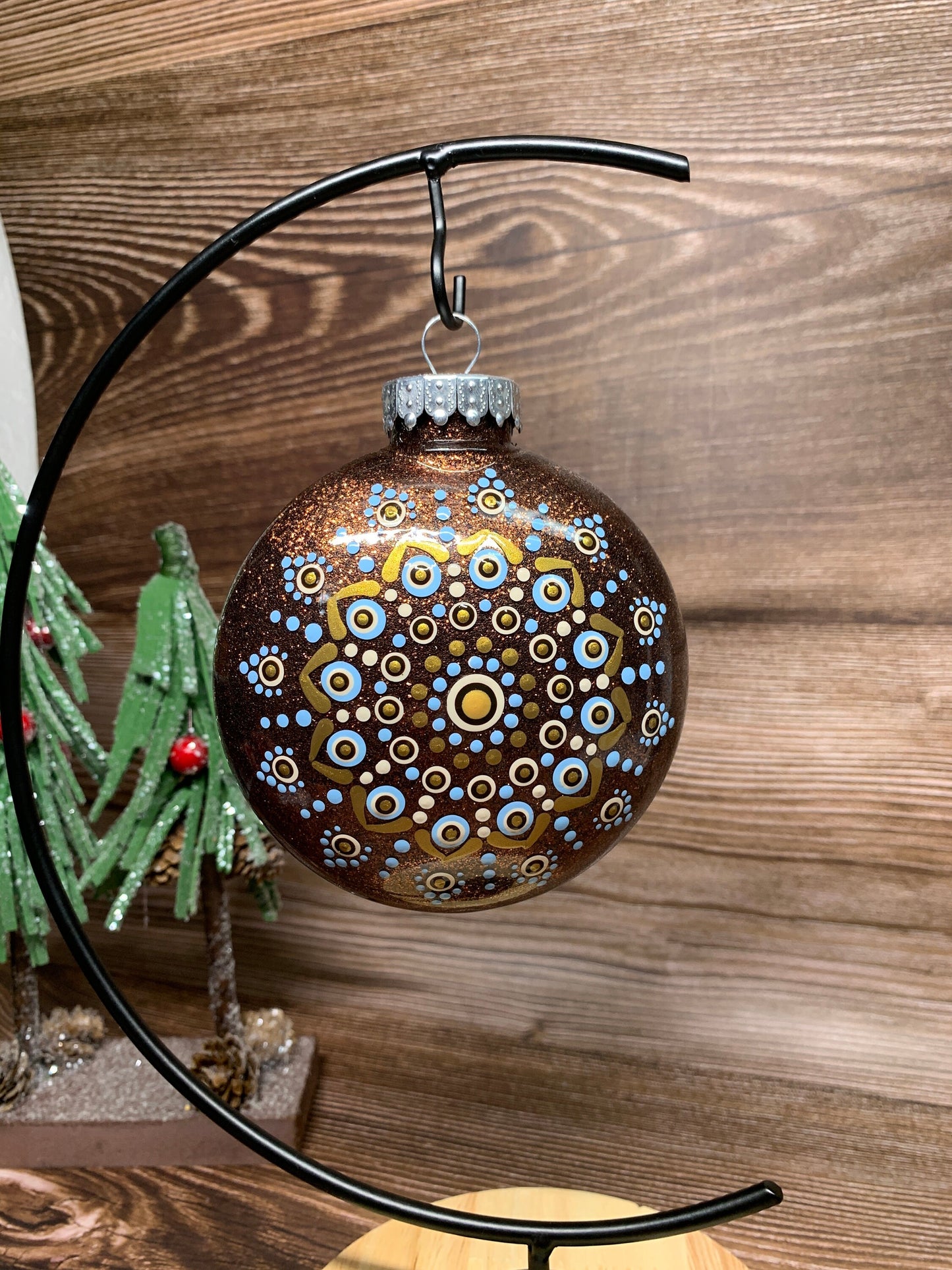 #35 Glittered Dot Art Ornament