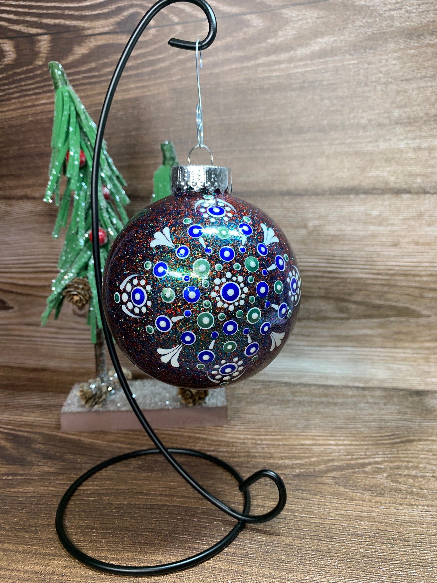 #42 Glittered Dot Art Ornament