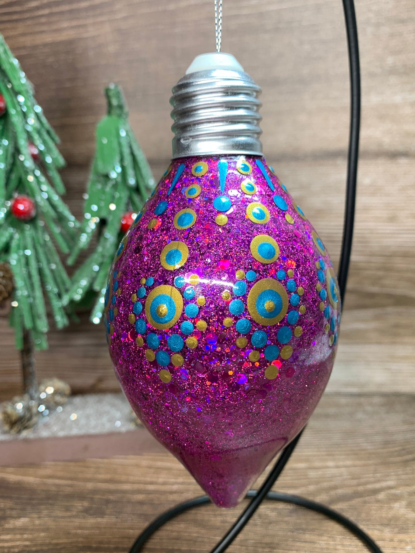 #47 Glittered Dot Art Ornament