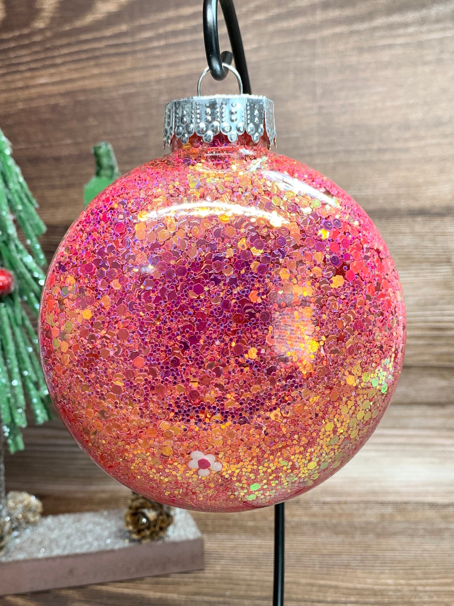 #53 Glittered Dot Art Ornament
