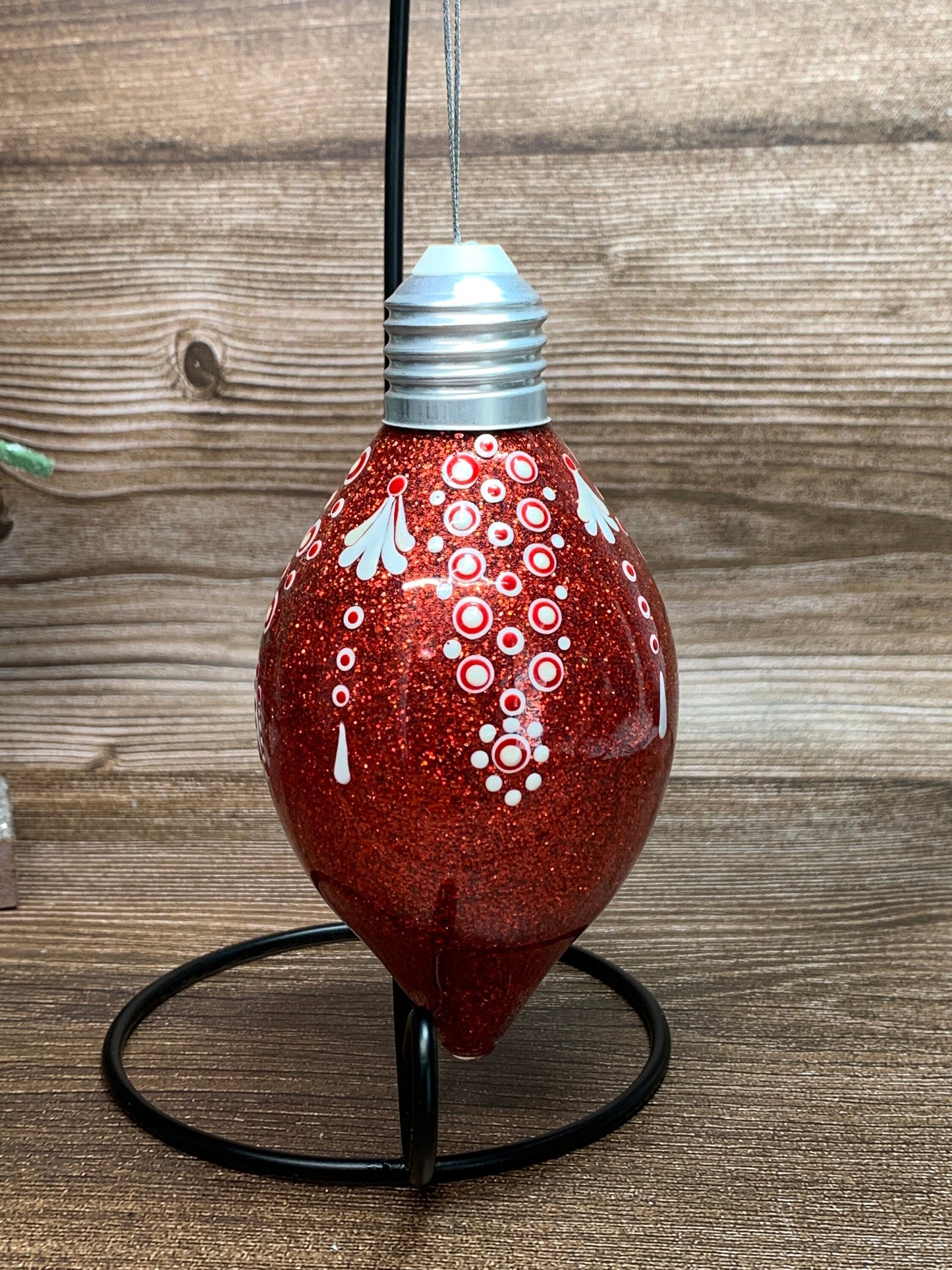 #58 Glittered Dot Art Ornament