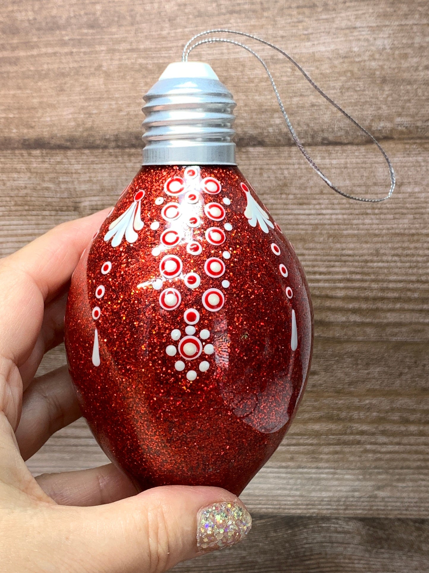 #58 Glittered Dot Art Ornament