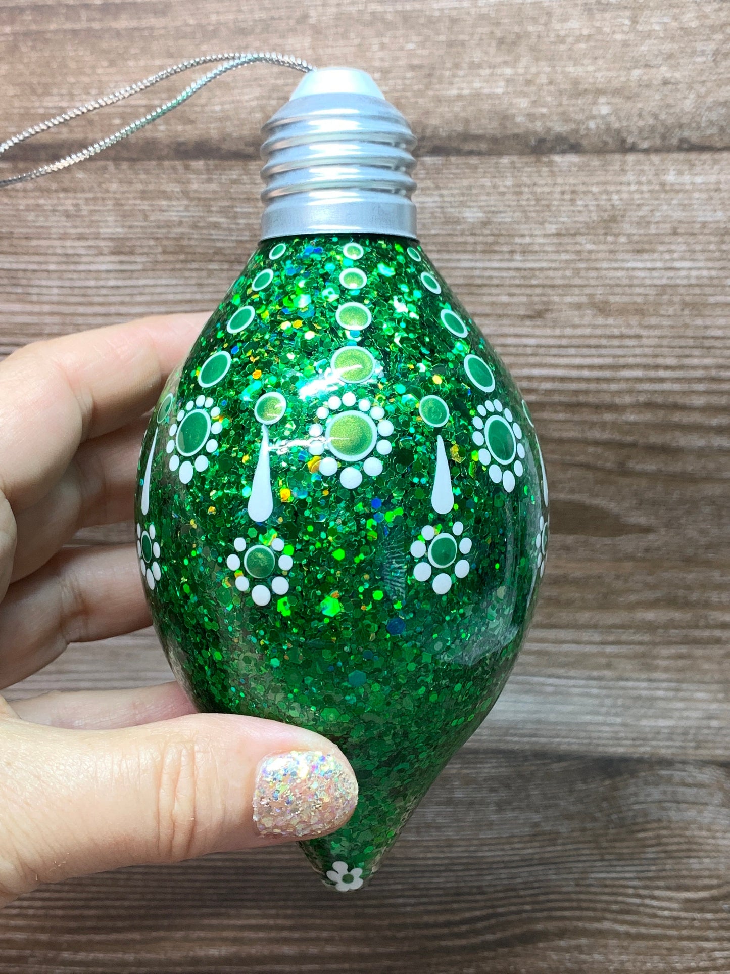 #61 Glittered Dot Art Ornament