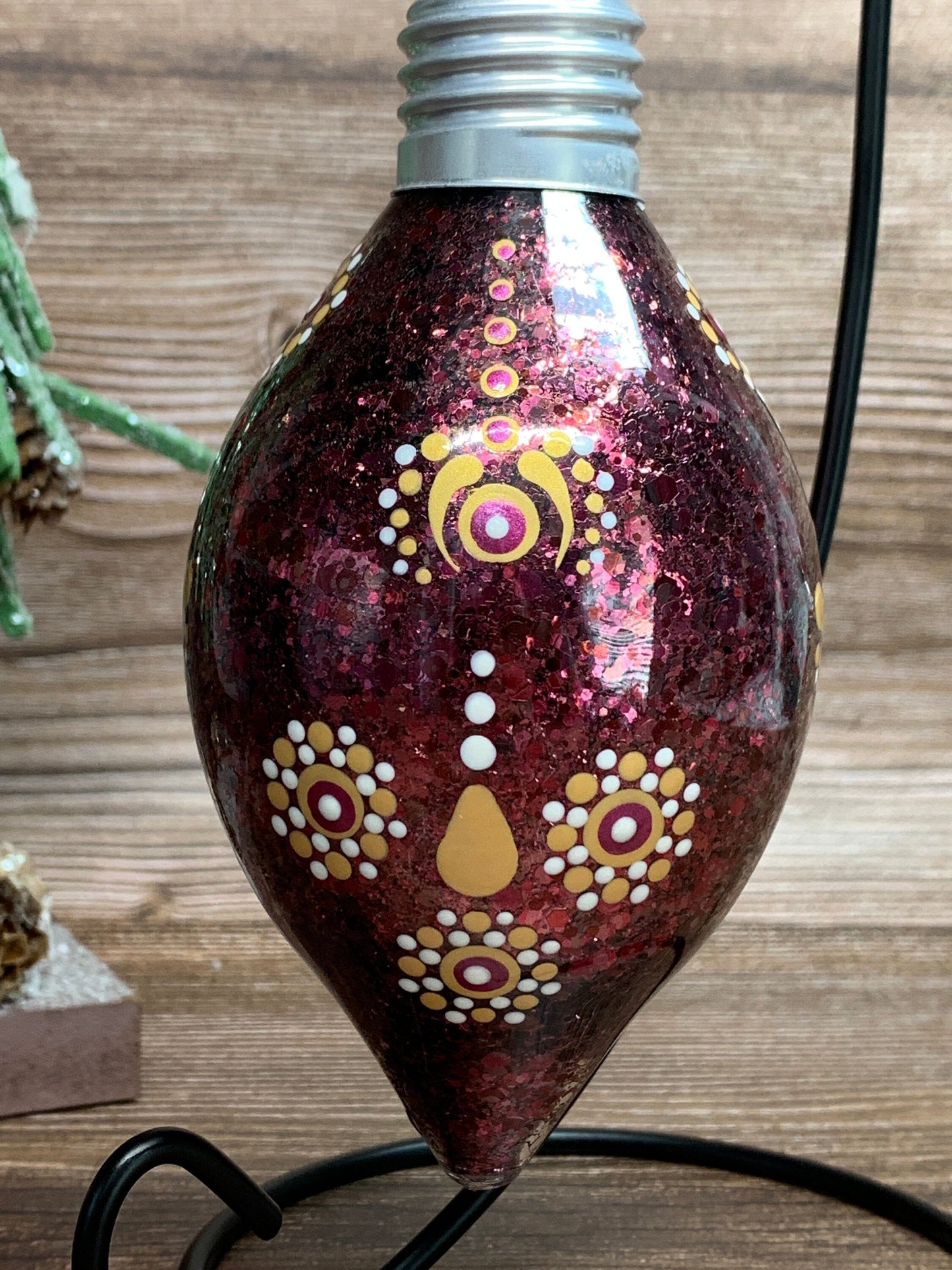 #62 Glittered Dot Art Ornament