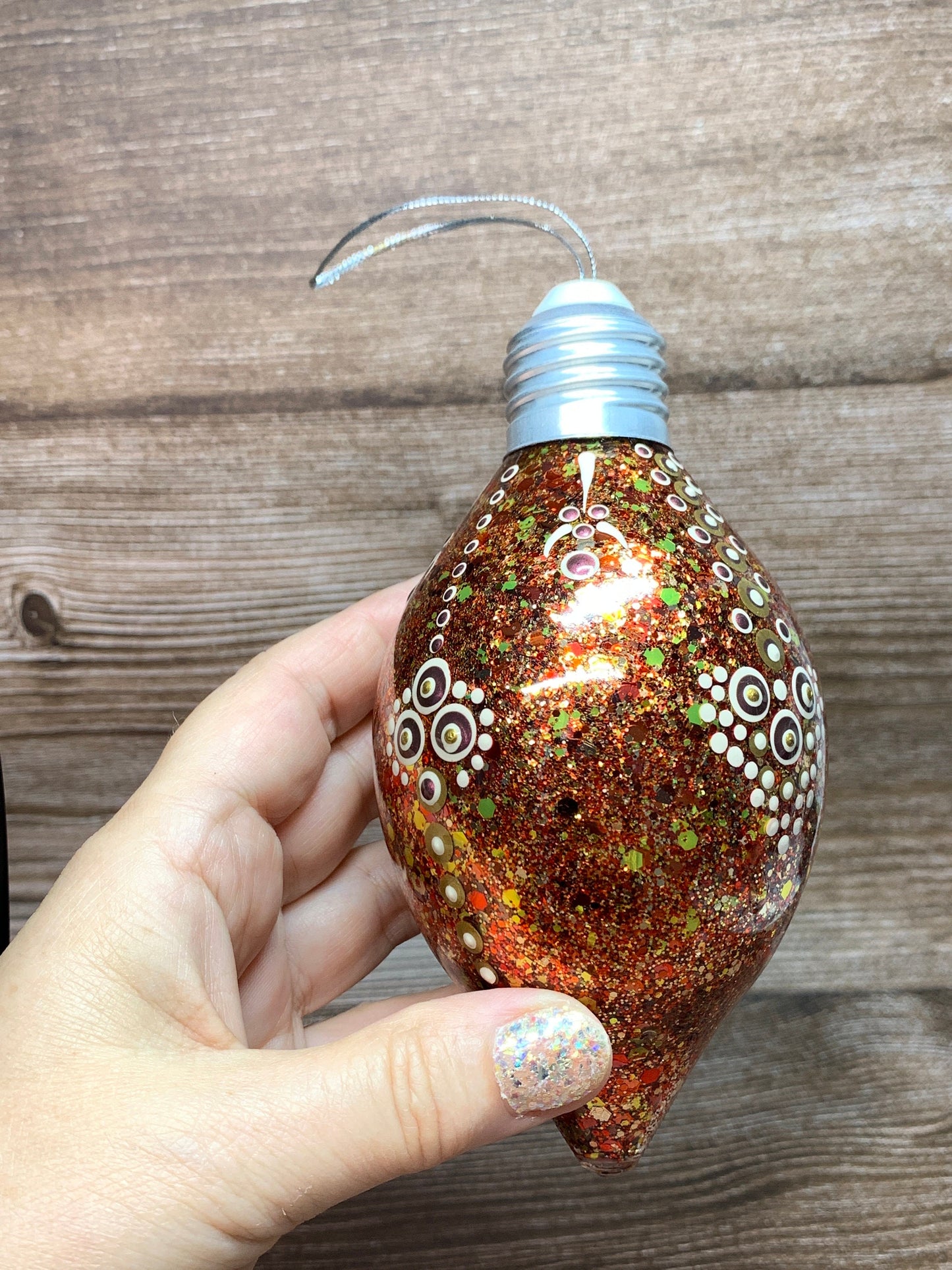 #65 Glittered Dot Art Ornament