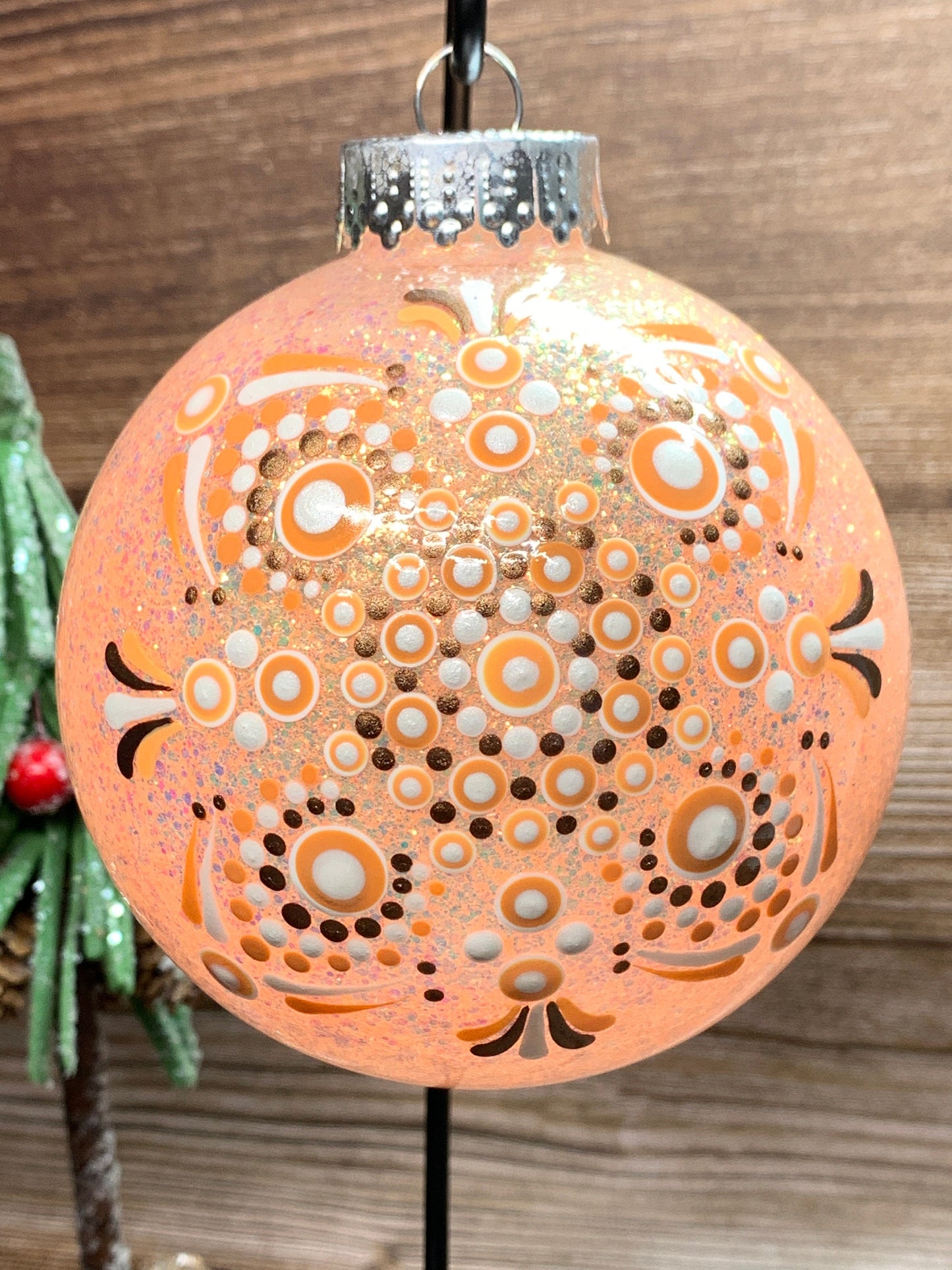 #70 Glittered Dot Art Ornament