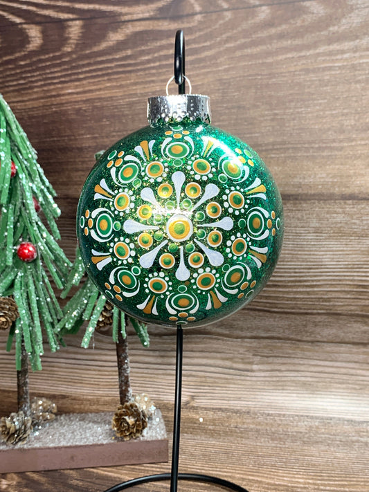 #83 Glittered Dot Art Ornament