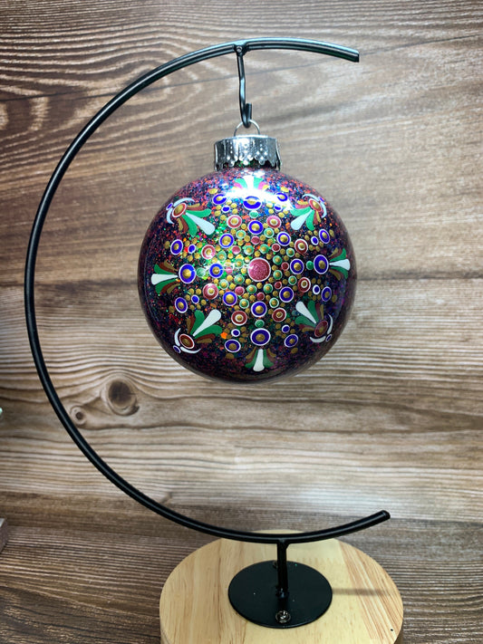 #81 Glittered Dot Art Ornament