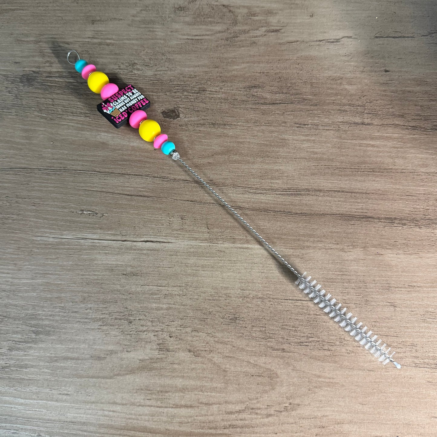 Beaded straw cleaner