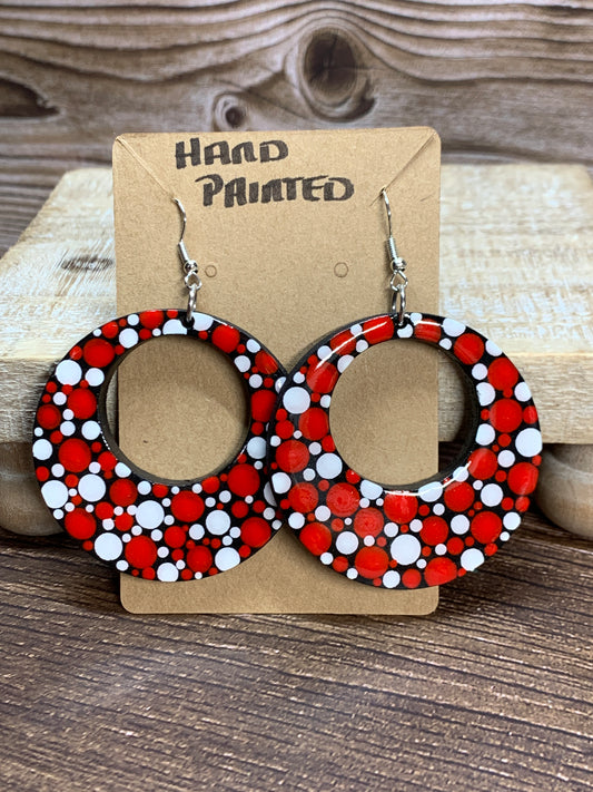 ER#38 Red & White Dotted Earrings