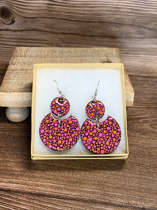 ER#5Pink & Orange Dotted Earrings