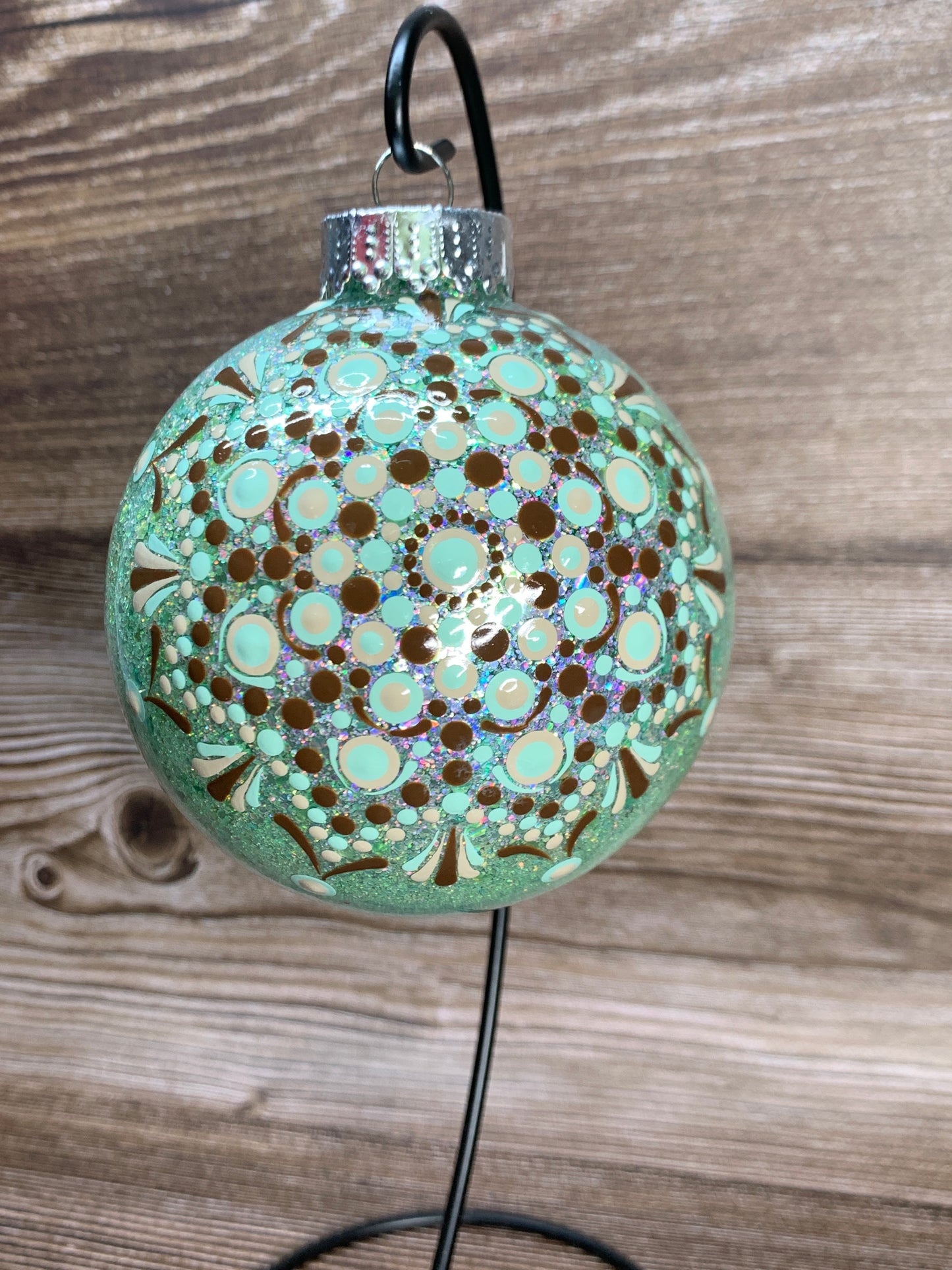 #74 Glittered Dot Art Ornament