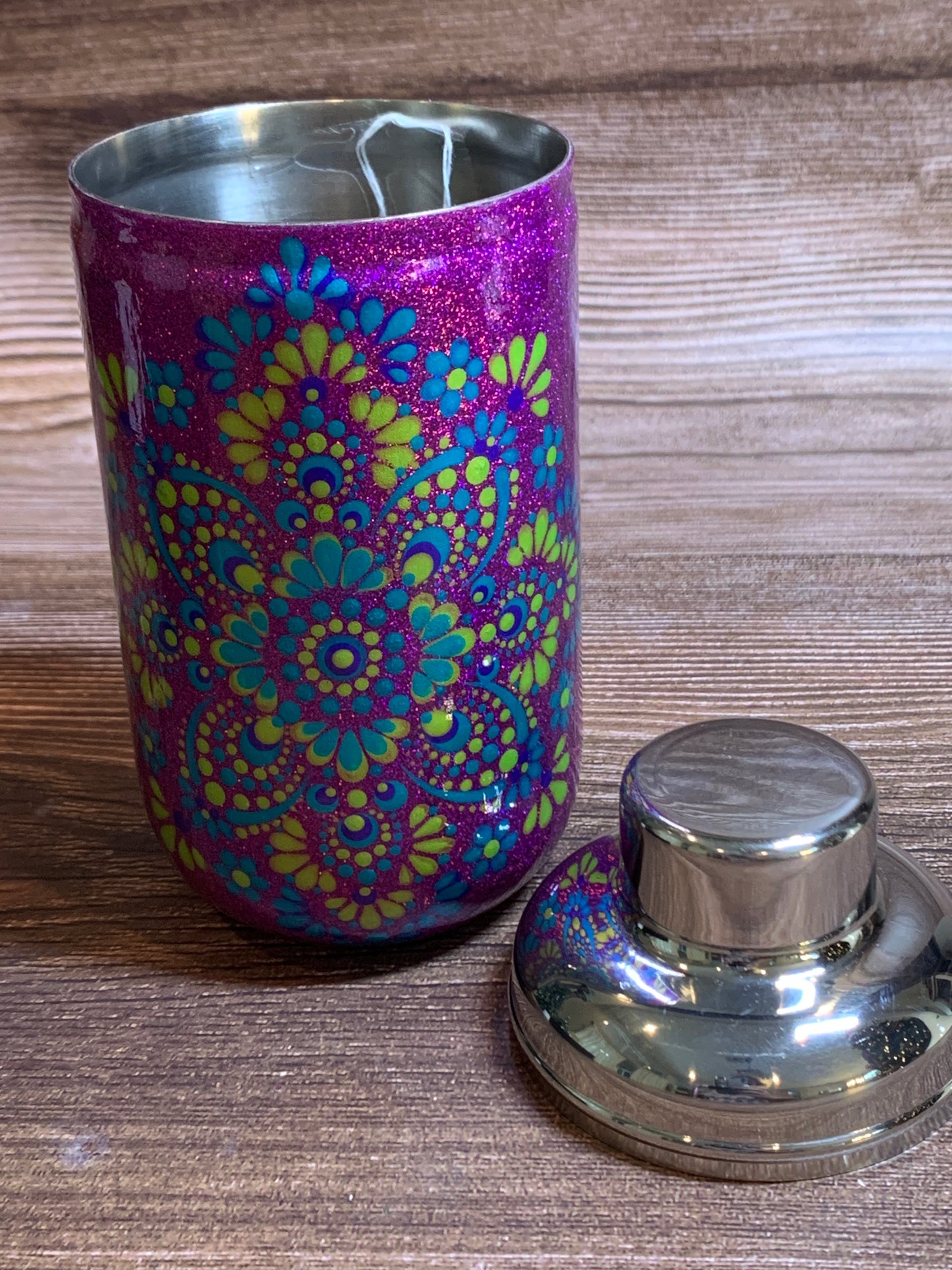 Cocktail shaker hand painted
