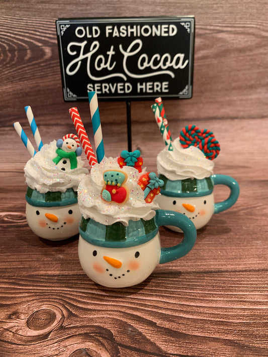 Blue Snowman Mini Mug