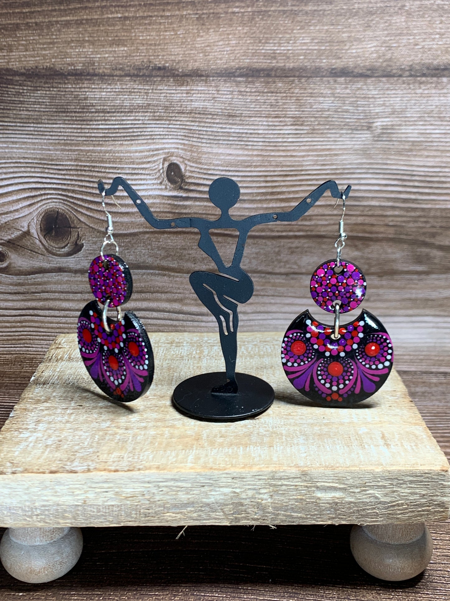 ER#4Red & Purple Dotted Earrings