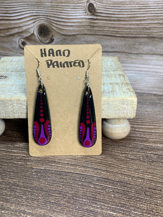 ER#18 Burgundy & Purple Dotted Earrings