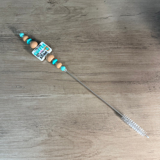 Beaded straw cleaner