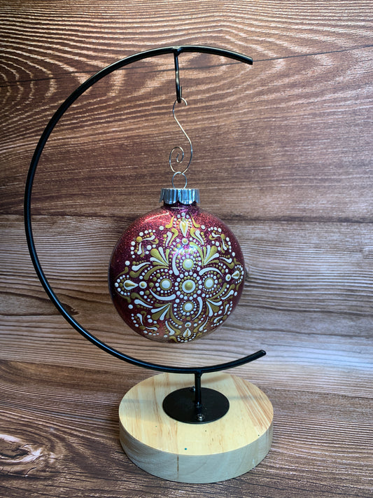 #101 Glittered Dot Art Ornament