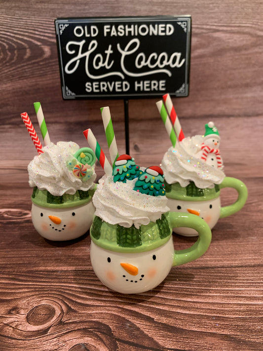 Green Snowman Mini Mug