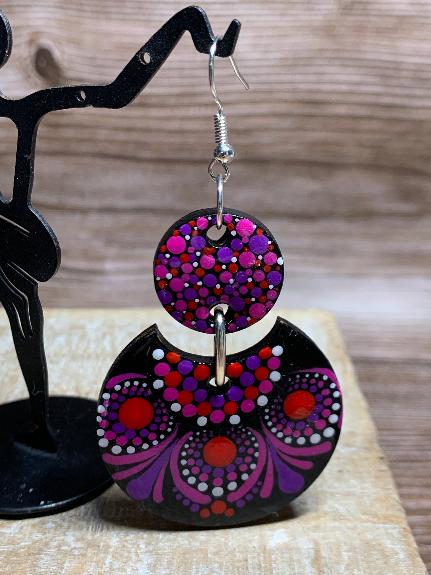 ER#4Red & Purple Dotted Earrings